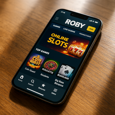 Roby Casino - Mobile Responsive Design - iPhone and Android Optimised
